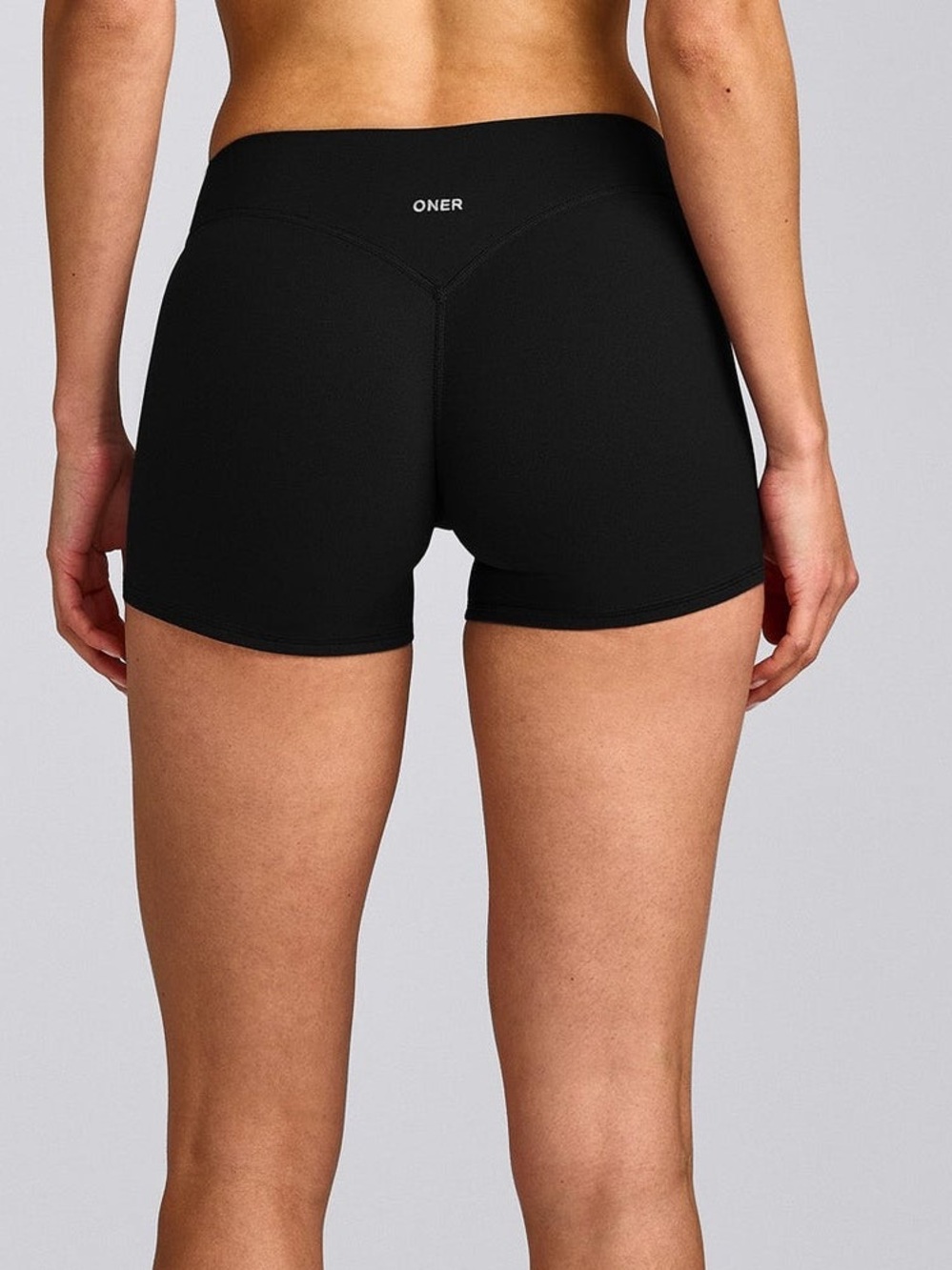 ONER ACTIVE SOFTMOTION™ MID RISE MICRO SHORTS 4" WITH GRAY LOGO